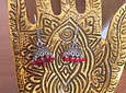 Aros jumkas chicas-perlitas rojas