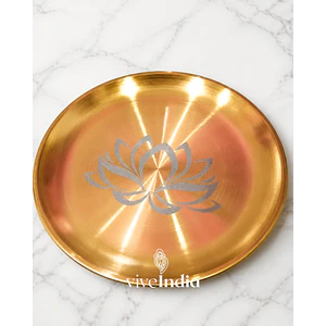 Plato de acero - flor de loto