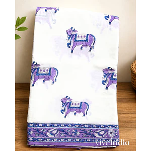 Sari de algodón estampado a mano