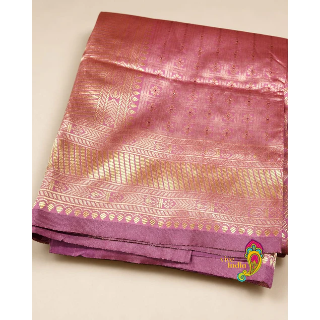 Sari Rosa Magenta con Patrón Geométrico