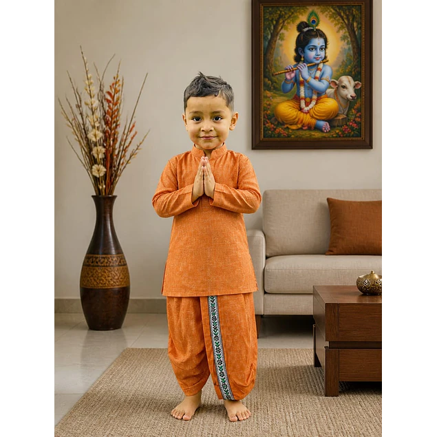 Dhoti de algodón para niño listo para usar - 4 a 6 años