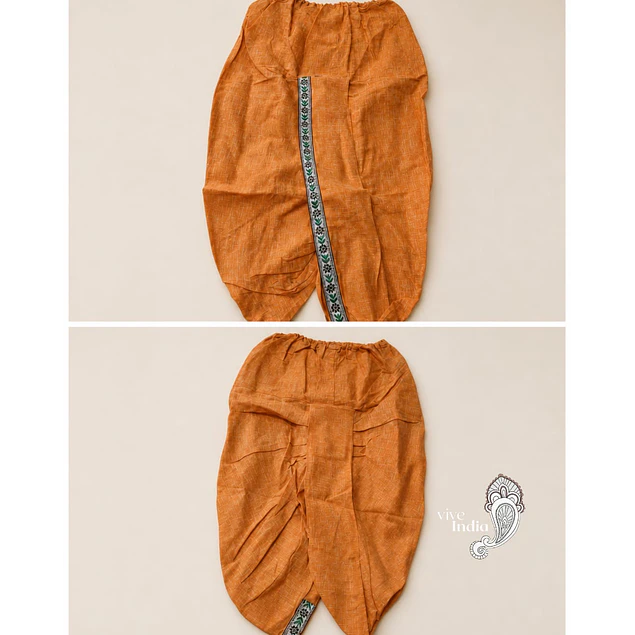 Dhoti de algodón para niño listo para usar - 4 a 6 años