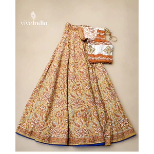 Gopi Dress algodón 2 piezas- Falda y choli talla "L"
