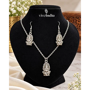 Set 2 piezas aros y collar - diseño Ganesh