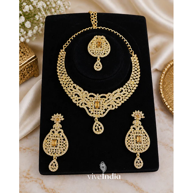 Set 3 piezas - Collar + aros + Tika