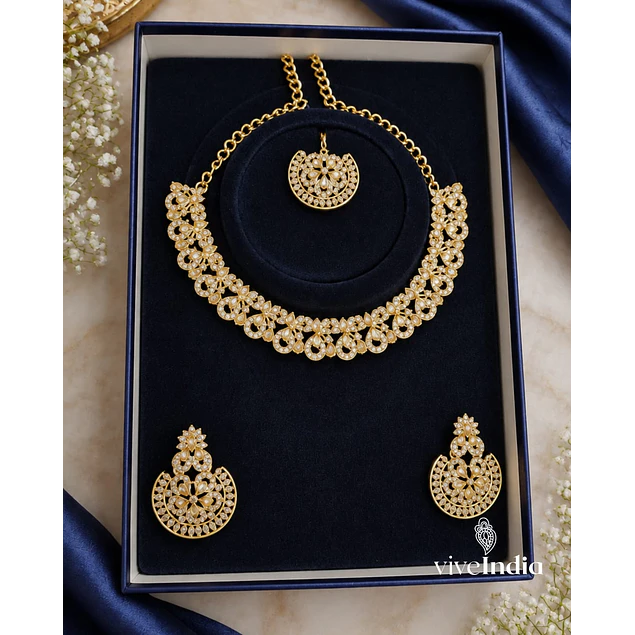 Set 3 piezas - Collar + aros + Tika