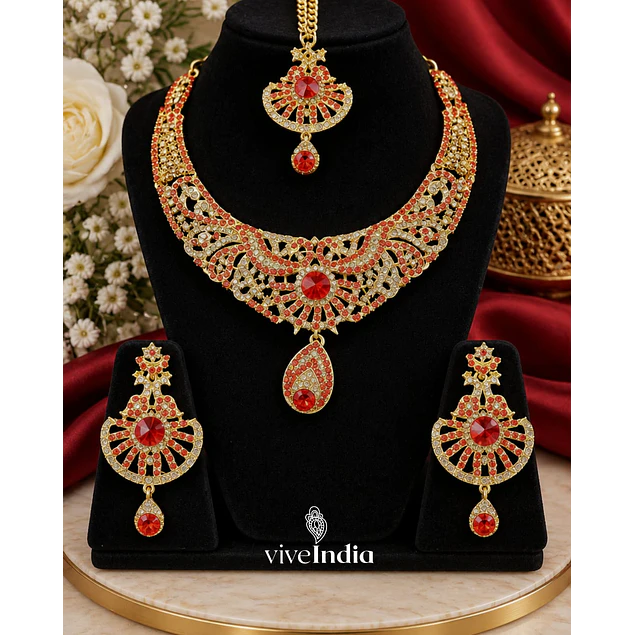 Set 3 piezas - Collar + aros + Tika