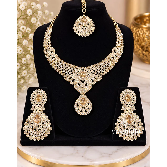 Set 3 piezas - Collar + aros + Tika