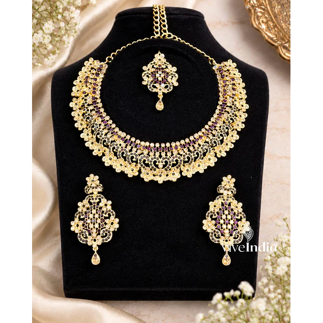 Set 3 piezas - Collar + aros + Tika