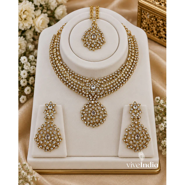 Set 3 piezas - Collar + aros + Tika