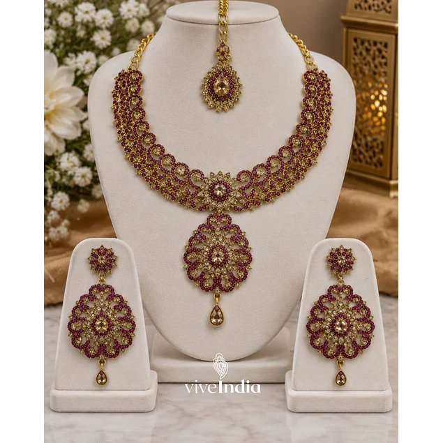 Set 3 piezas - Collar + aros + Tika