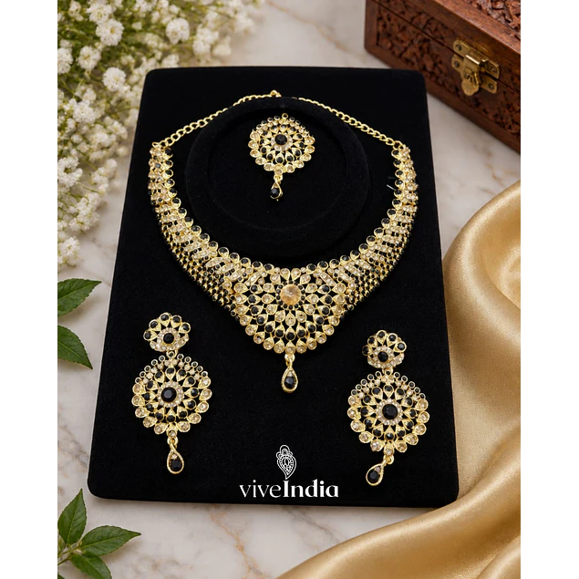 Set 3 piezas - Collar + aros + Tika