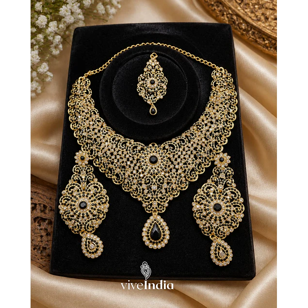 Set 3 piezas - Collar + aros + Tika