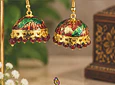 Aros jumkas pintados - perlas burdeo