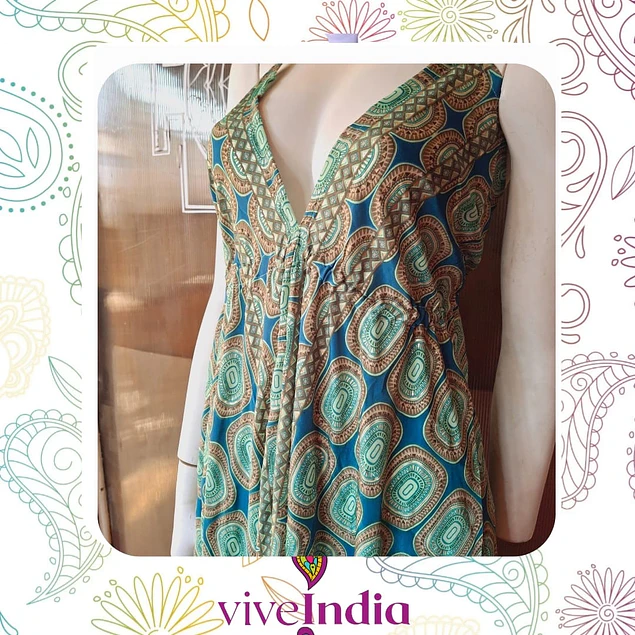 Vestido largo semiseda M-L