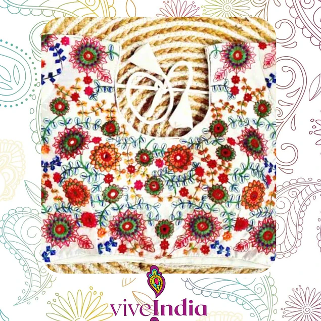 CHOLI DE ALGODÓN BORDADO