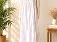 Vestido largo de algodón con bordados