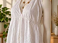 Vestido largo de algodón con bordados