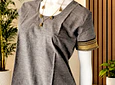 Kurti manga corta - algodón con bordados "TALLA L"