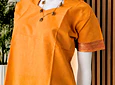 Kurti manga corta - algodón con bordados - naranja "TALLA L"