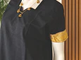 Kurti manga corta - algodón con bordados - negro- "TALLA L"