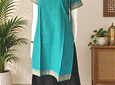 Kurti manga corta - algodón con bordados - verde calipso- "TALLA L"