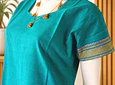 Kurti manga corta - algodón con bordados - verde calipso- "TALLA L"