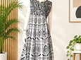 Vestido largo de algodón tipo anarkali-Talla"M" a "L"