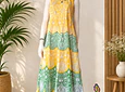 Vestido largo de algodón tipo anarkali - Talla "L"