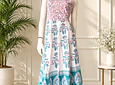 Vestido largo de algodón tipo anarkali-Talla "L"