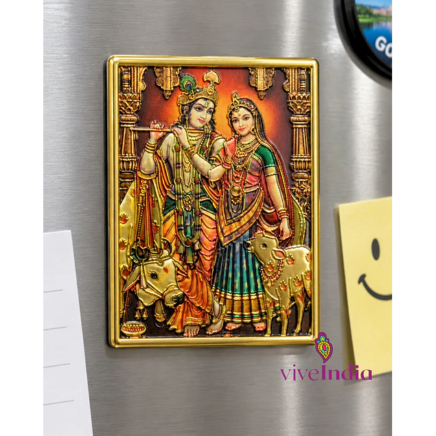 Magneto para el refrigerador o superficies metálicas-Radha y Krishna