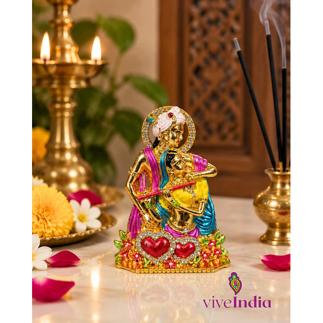 Radha Krishna danza - metálico con piedritas-color 