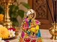 Radha Krishna danza - metálico con piedritas-color 