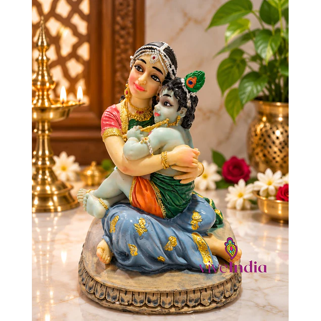 Madre Yasoda y Krishna bb-poliresina
