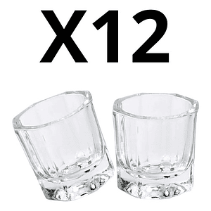 X12 Vaso Dappen De Vidrio Uñas Esculpidas Acrílicas Manicure