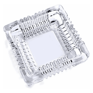 Cenicero Cuadrado De Cristal Elegante 10 X 10 Cm
