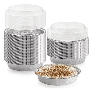 Bandeja De Aluminio 45 Onza C/tapa Transparente 100 Unidades