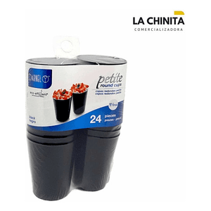 Copa Redonda Negra Petite Postres 1,5 Oz X 24 Piezas