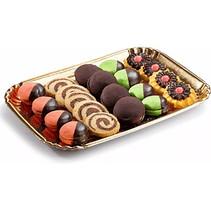 Set 25 Bandeja Base Rectangular 31x38 Cm Carton Dorado