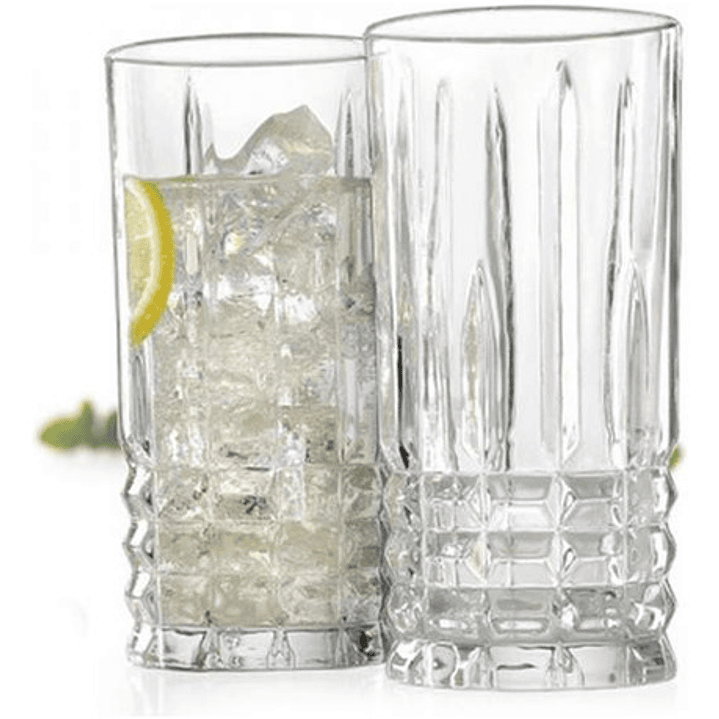 Set 6 Vasos Altos 380ml Elegantes Vidrio Bebidas Trago Largo 1