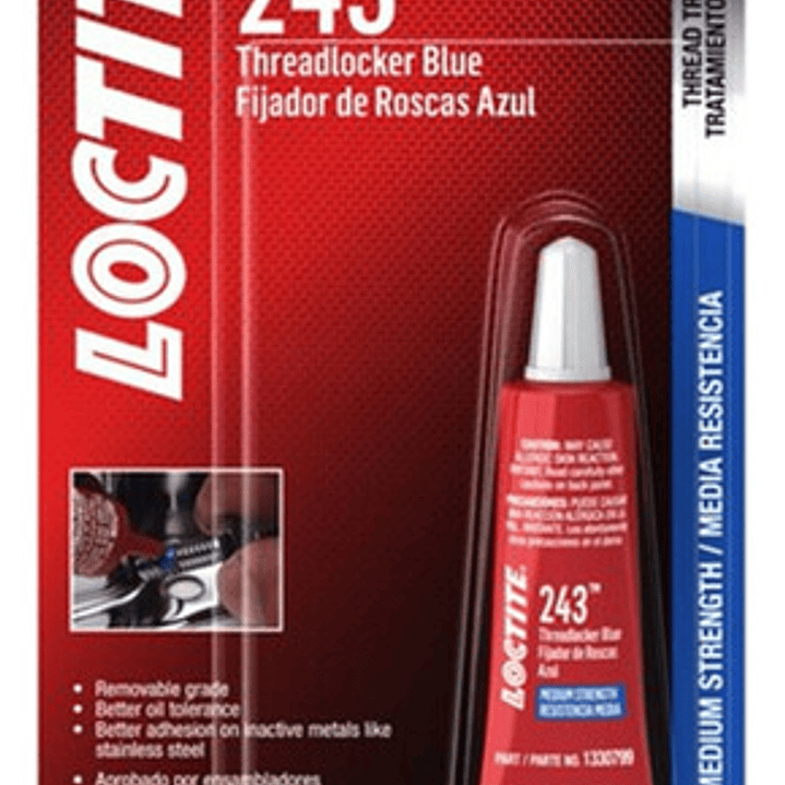 Loctite 243 Trabador Fijador De Roscas Resistencia Media 6ml 1