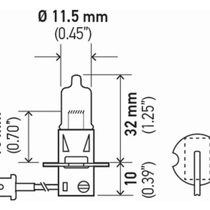 Ampolleta Hella H3 12v 55w Pk22s T3.25 Halógeno Mundo Max 3