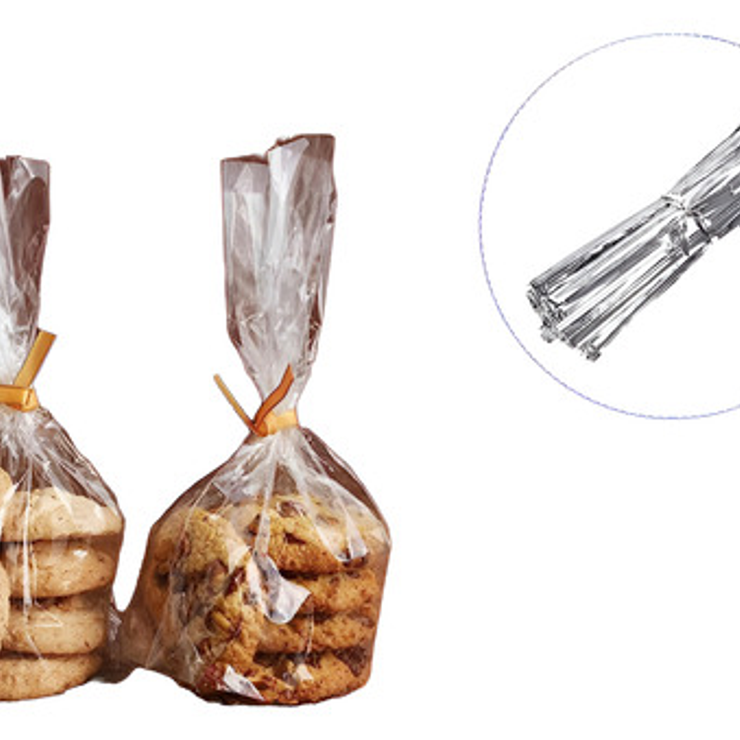 X4000 Amarras Plateadas Para Bolsas De Celofán. 2