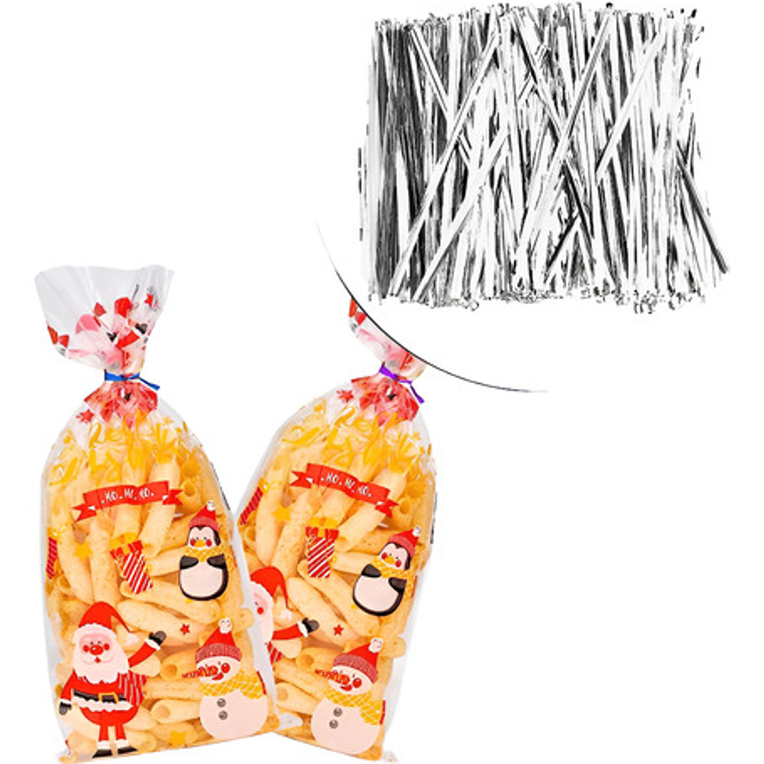 X4000 Amarras Plateadas Para Bolsas De Celofán. 3