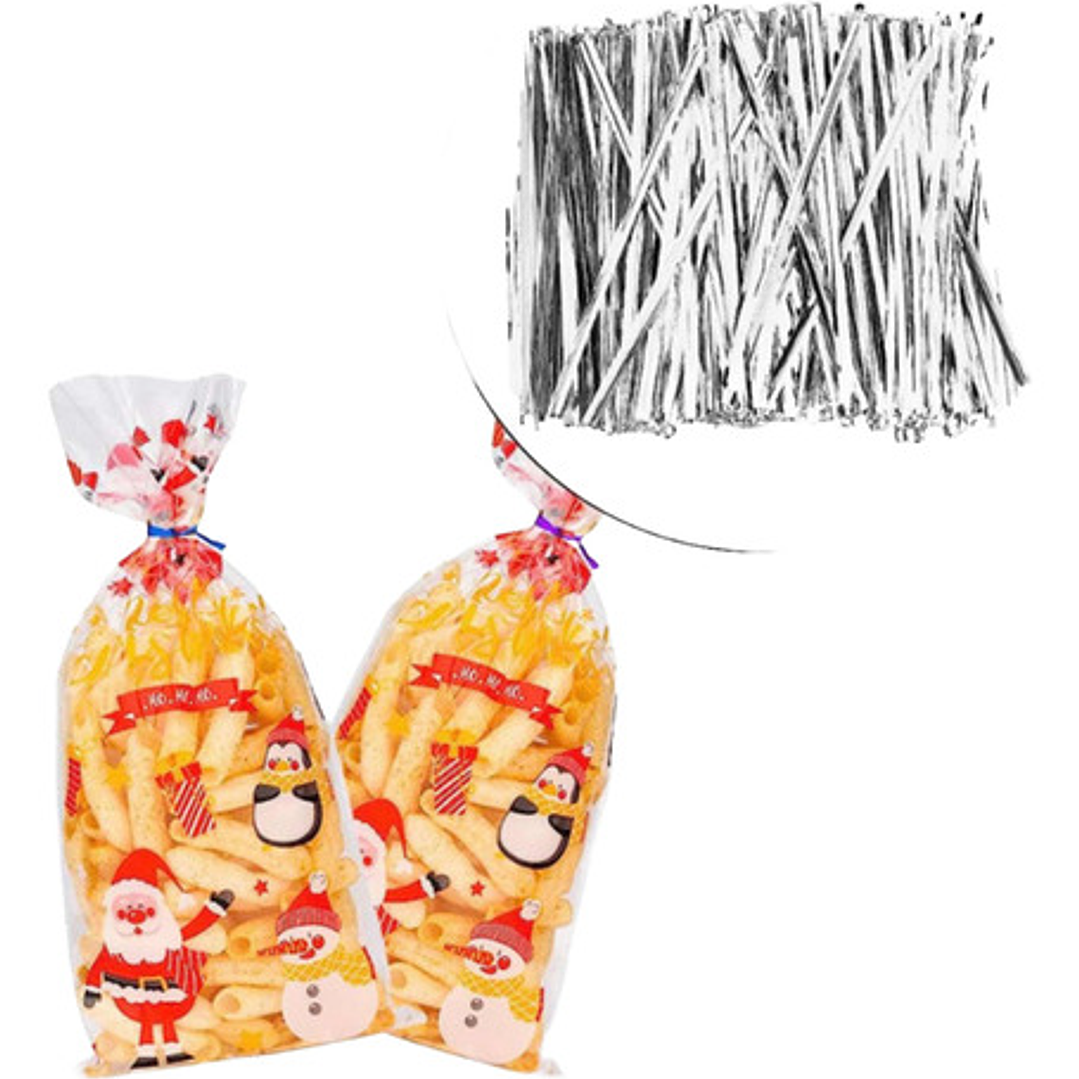 X4000 Amarras Plateadas Para Bolsas De Celofán. 12