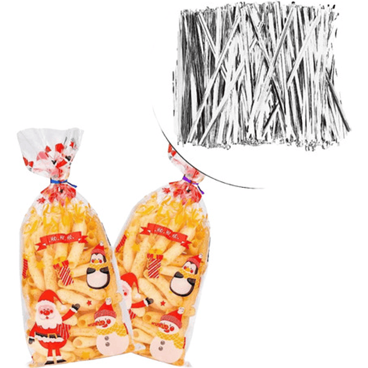 X4000 Amarras Plateadas Para Bolsas De Celofán. 12