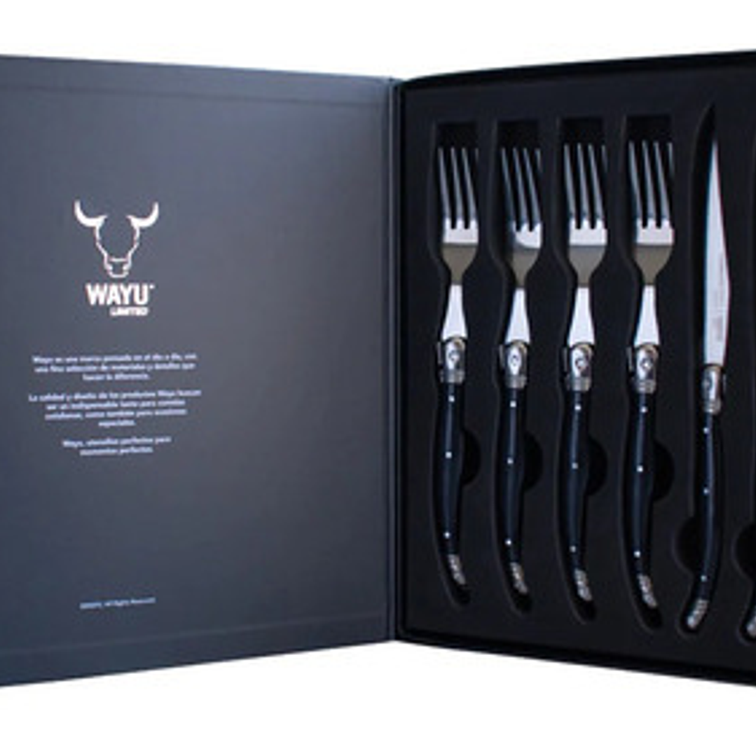 Set Cubiertos 8 Pcs Black Wayu Mesa Comida Hogar Negro 1