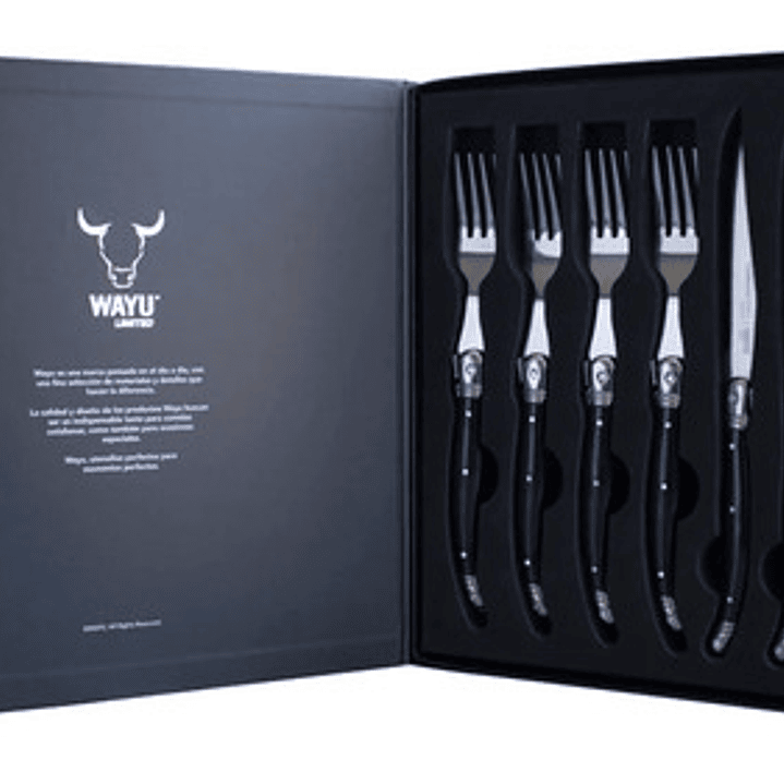 Set Cubiertos 8 Pcs Black Wayu Mesa Comida Hogar Negro 1