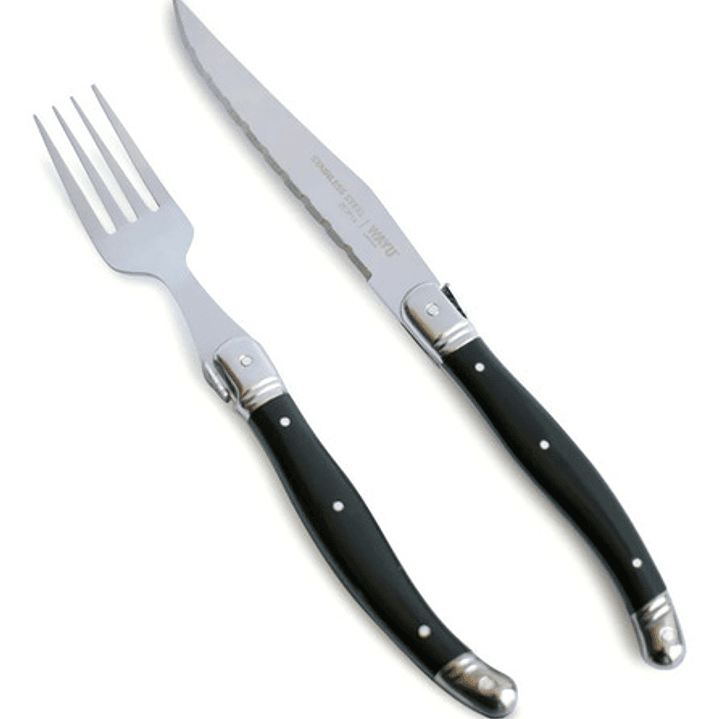 Set Cubiertos 8 Pcs Black Wayu Mesa Comida Hogar Negro 2