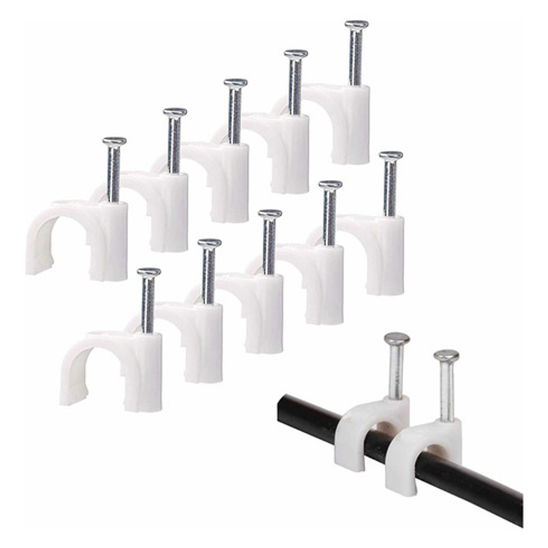 Grapa / Grampa Con Clavo Para Clip De Cable 8mm 34 Unidades 1